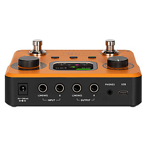 FLAMMA FF20 Stereo Dual Footswitch Looper Drum Machine Pedal, Orange